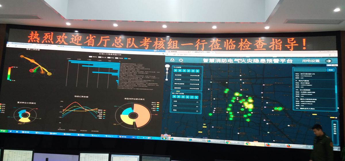 安徽宿州消（xiāo）防監控中心室內led全彩顯（xiǎn）示屏