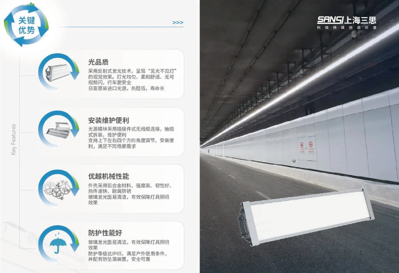 反射式發（fā）光技術燈具在隧道照明中的應用（yòng）優勢顯著